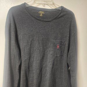 Polo Ralph Lauren XL dark Grey Long Sleeve Tshirt Flawed
